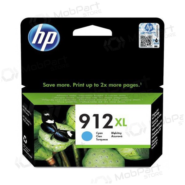 HP (3YL81AE, 912XL), cyan bläckpatron för bläckstråleskrivare, 825 sidor.
