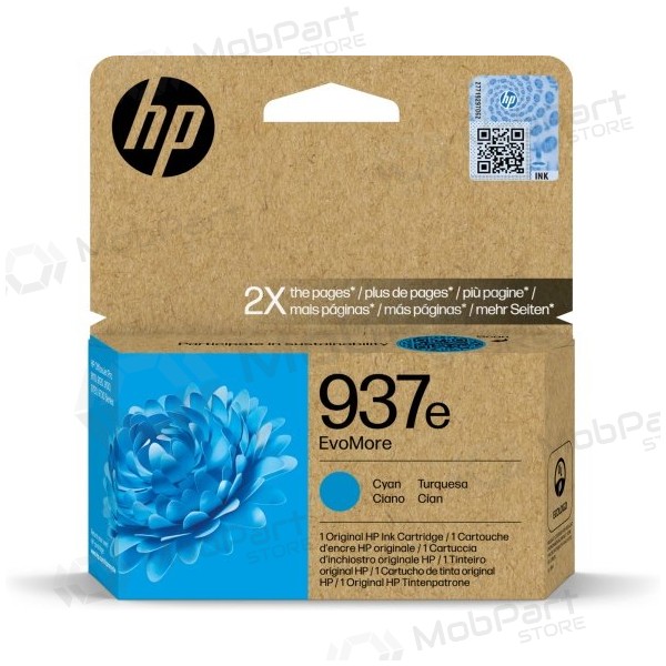 HP 937e EvoMore (4S6W6NE) bläckpatron, cyan