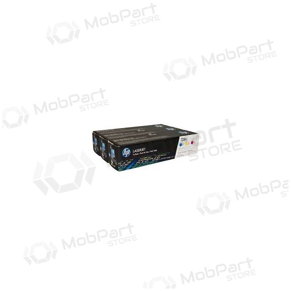 HP nr 126A kassettpaket (CF341A) (CE311+CE312+CE313), cyan, magenta, gul kassett för laserskrivare, 1000 sidor