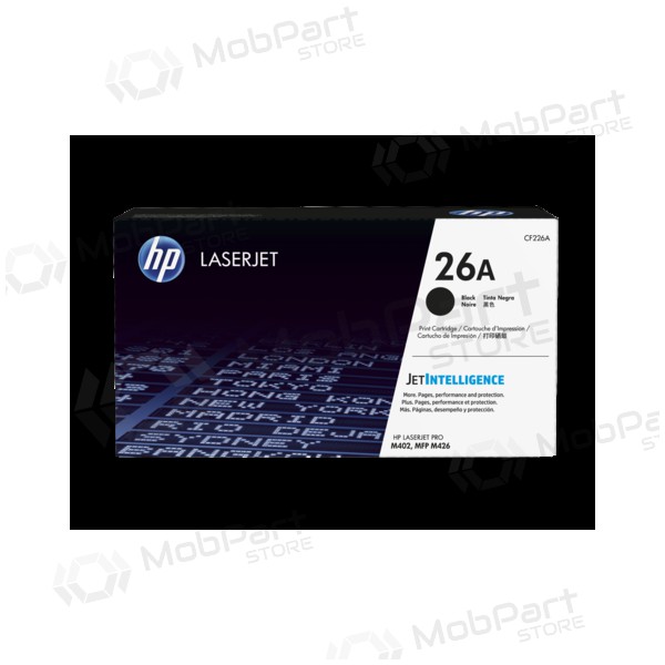 HP No.26A (CF226A), svart tonerkassett för laserskrivare, 3100 sidor.