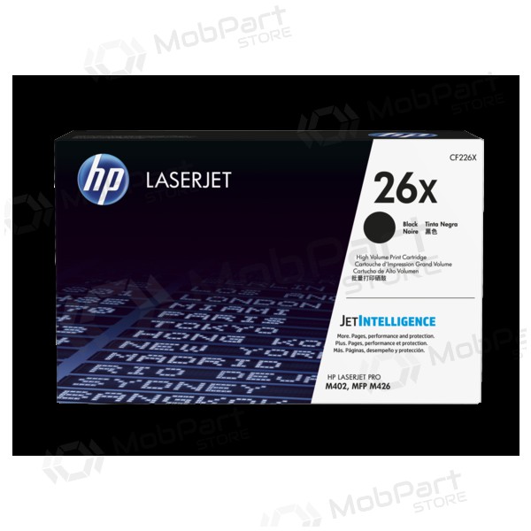 HP No.26X (CF226X), svart patron för laserskrivare, 9000 sidor.