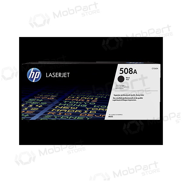 HP No.508A (CF360A), svart tonerkassett för laserskrivare, 6 000 sidor.