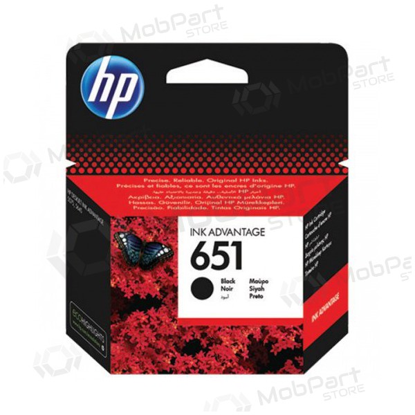 HP No.651 (C2P10AE), svart bläckpatron för bläckstråleskrivare, 600 sidor.