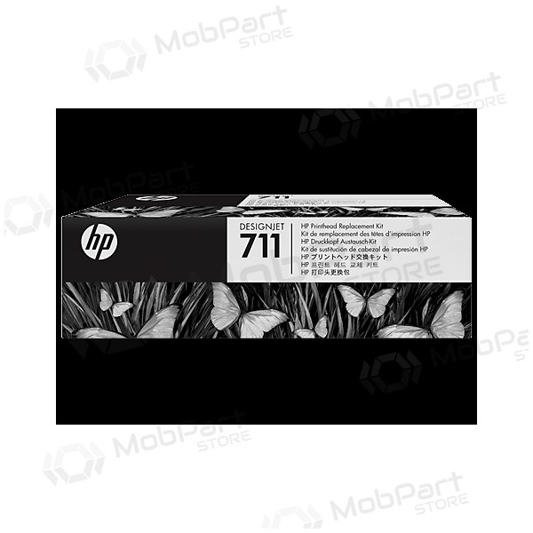HP No.711 (C1Q10A), Svart, himmelsblå, Purpurinė, Gul rašalinio spausdintuvo galvutė