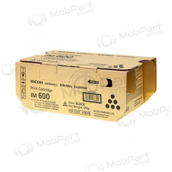 Ricoh IM 600 (418478), svart toner för laserskrivare, 25500 sidor