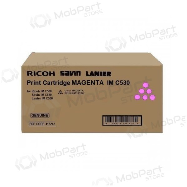Ricoh IMC530 (418242), purpurin tonerpatron för laserskrivare, 18000 sidor.