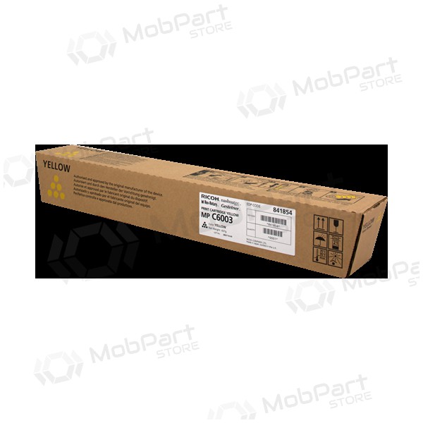 Ricoh MP C6003 (841854), gul patron för laserskrivare, 22500 sidor.