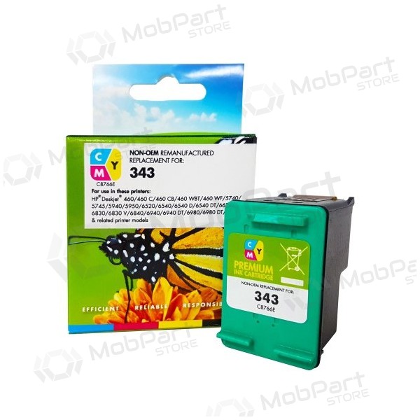 Static Control bläckpatron CMY, kompatibel med HP 343 Tri-color (C8766EE) 330 sidor